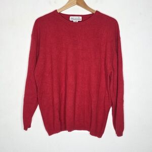 Alexa Grace 100% Cashmere Red Pullover Sweater Women's XL